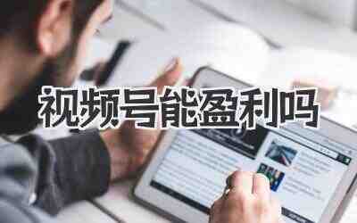 视频号能盈利吗