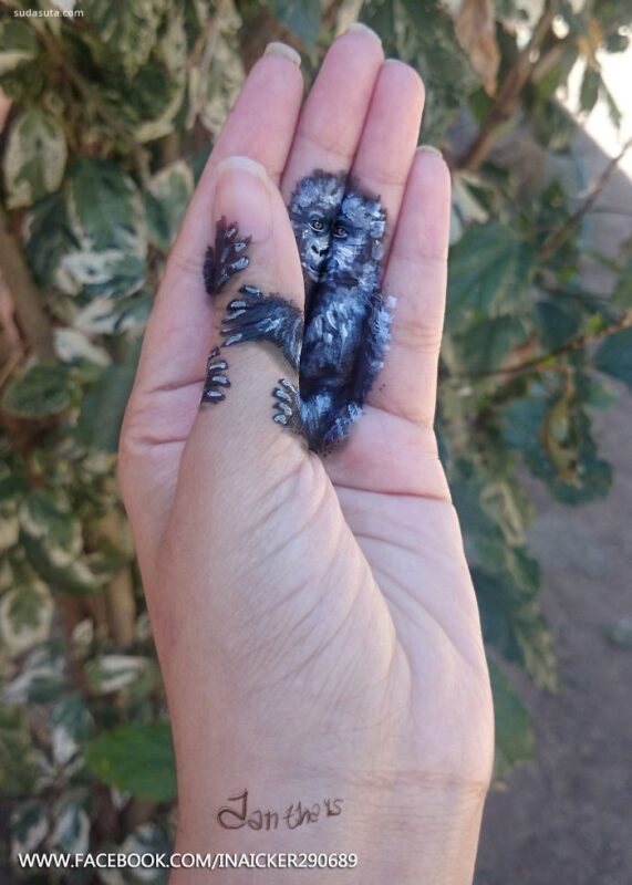 掌心的立体绘画-千呱资源网